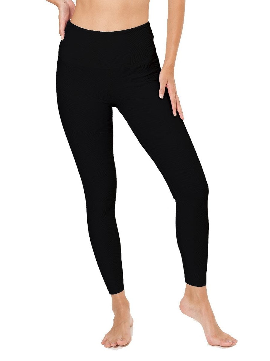 HI-Rise Leggings - Black Ridges Pattern