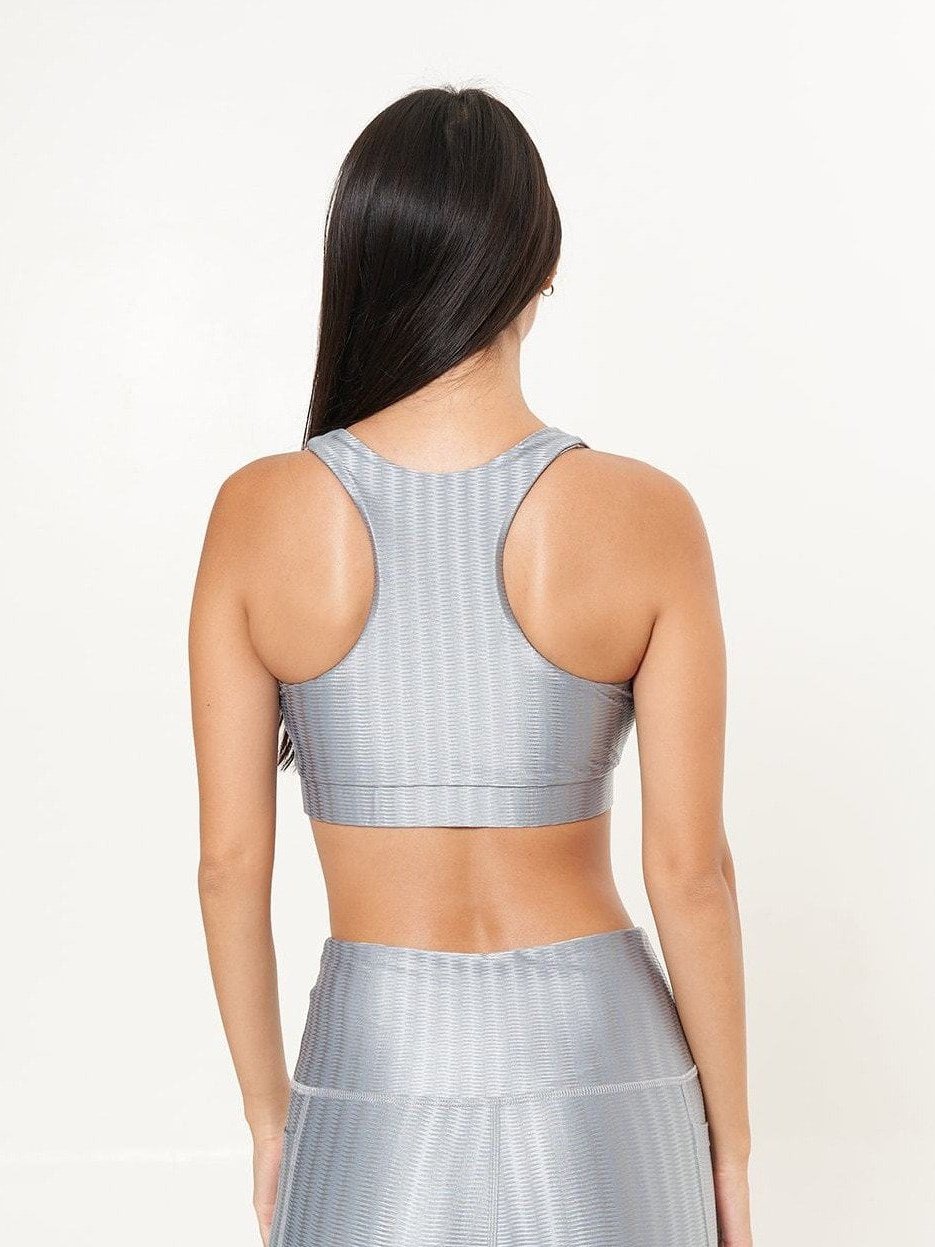 Classic Performance Bra Top - Dove Grey Zap Pattern