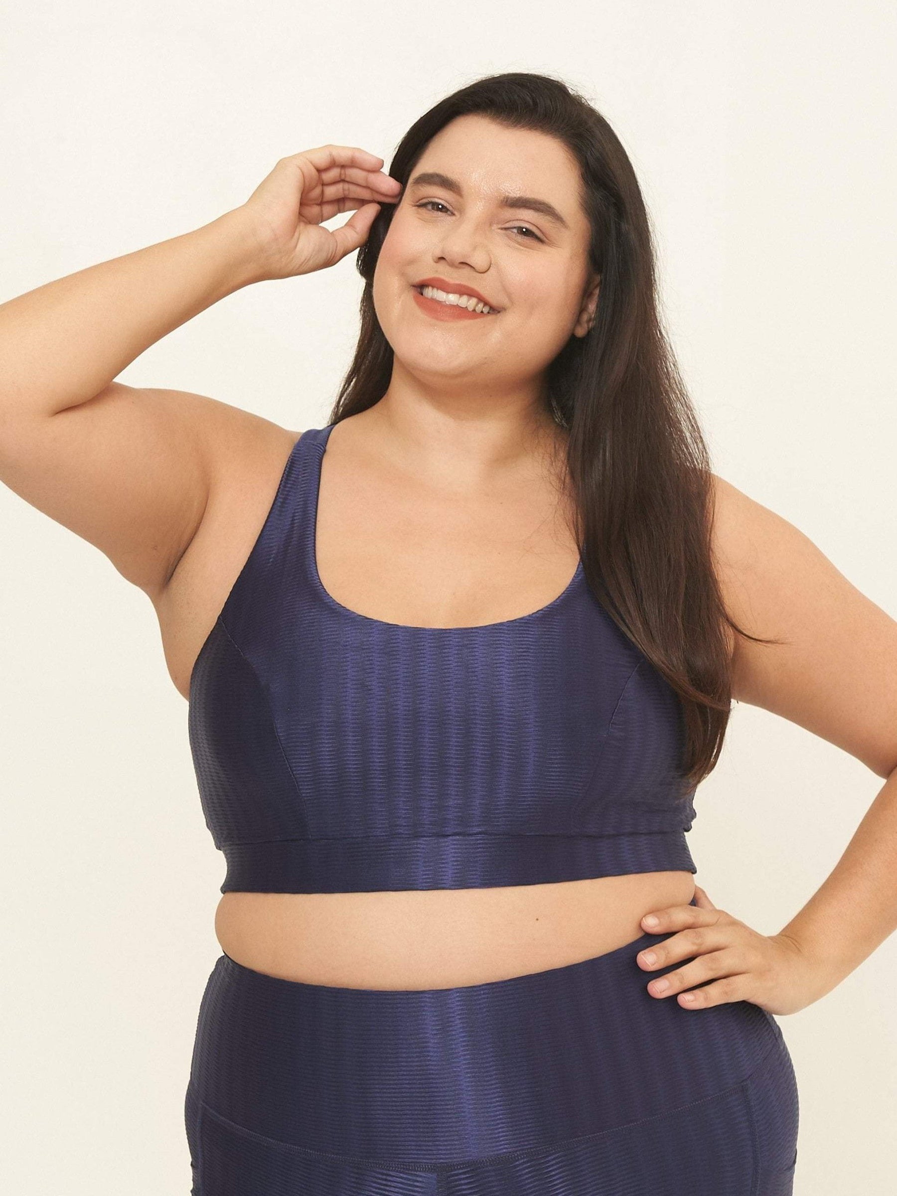 Cross Back Performance Bra Top - Midnight Zap Pattern
