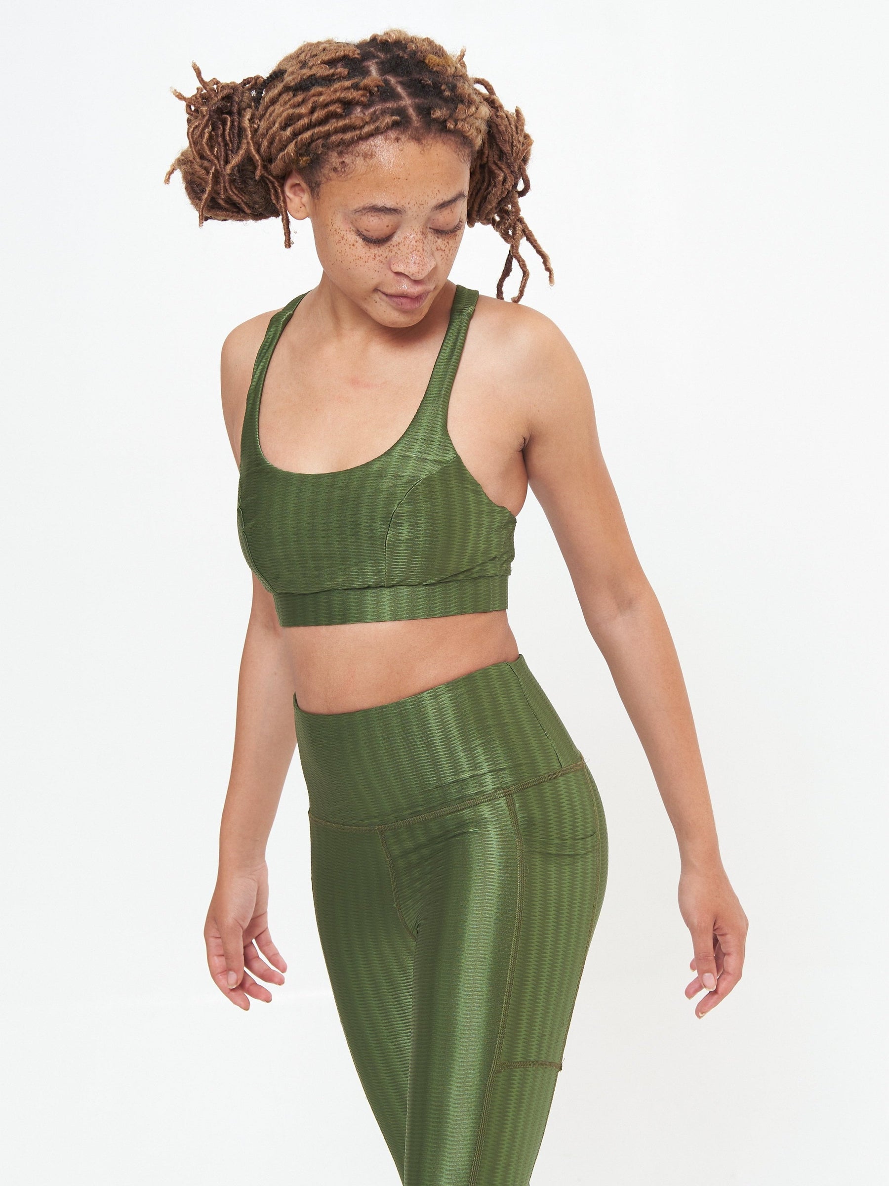 Double Scoop Bra Top - Chive Zap