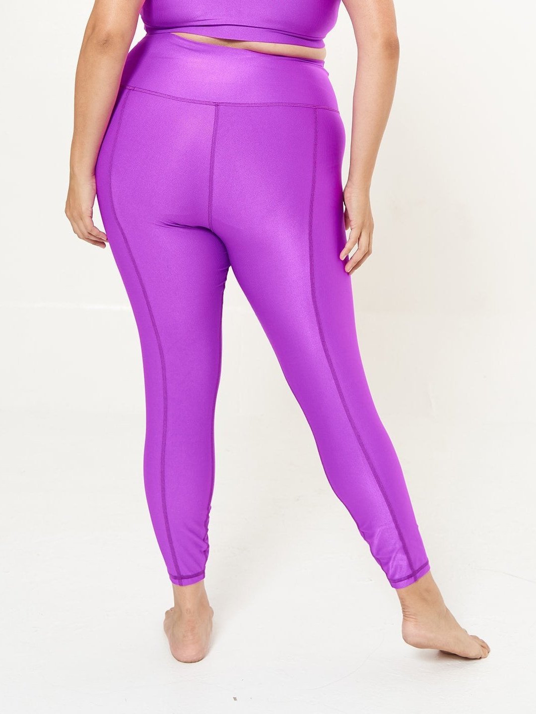 Hi-Rise Leggings - Fuchsia Rib Pattern