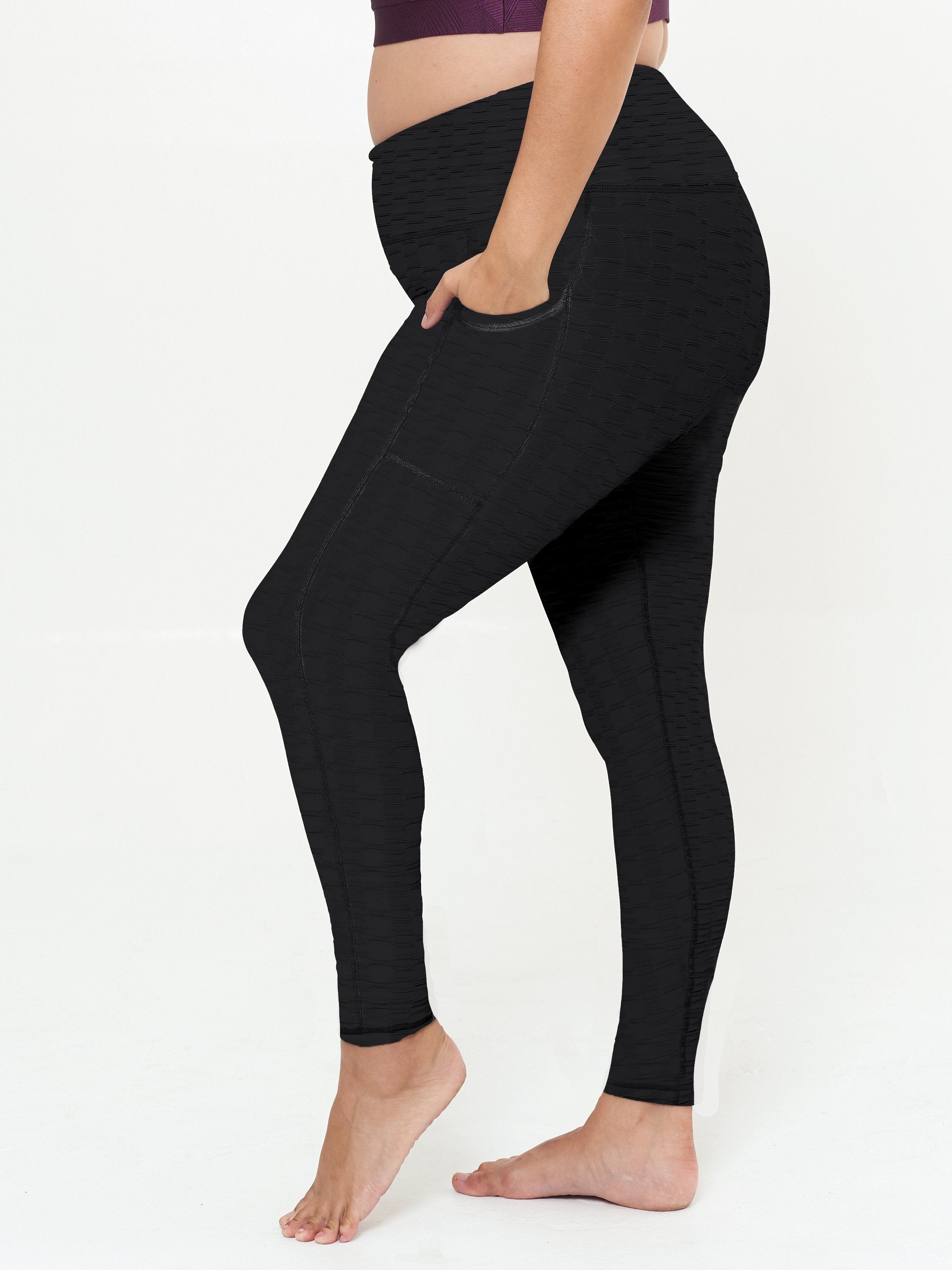 Hi-Rise Square Pocket Leggings - Black Zap - S