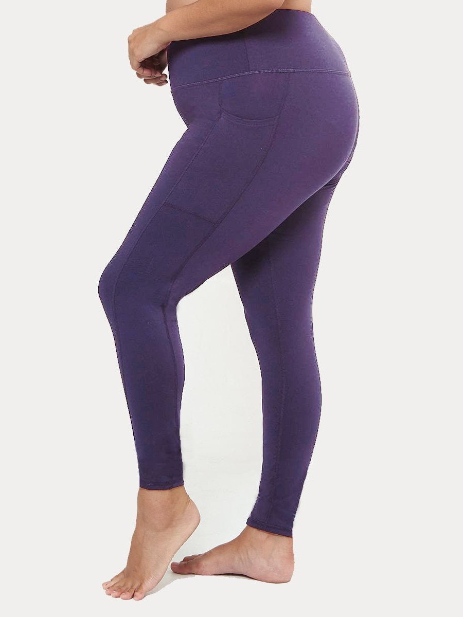 Hi-Rise Square Pocket Leggings - Plum Rib Texture