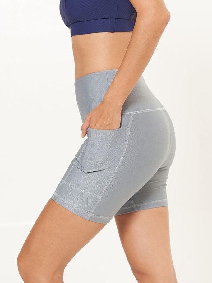 Pocket Bike Short - Dove Grey Rib Pattern