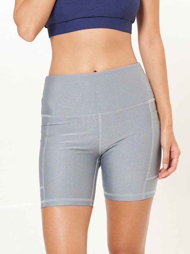 Pocket Bike Short - Dove Grey Rib Pattern