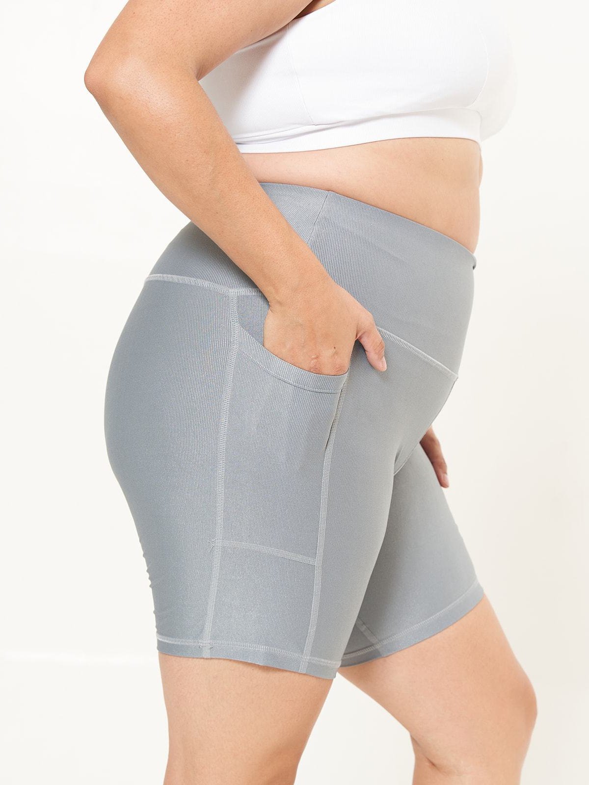 Pocket Bike Short - Dove Grey Rib Pattern