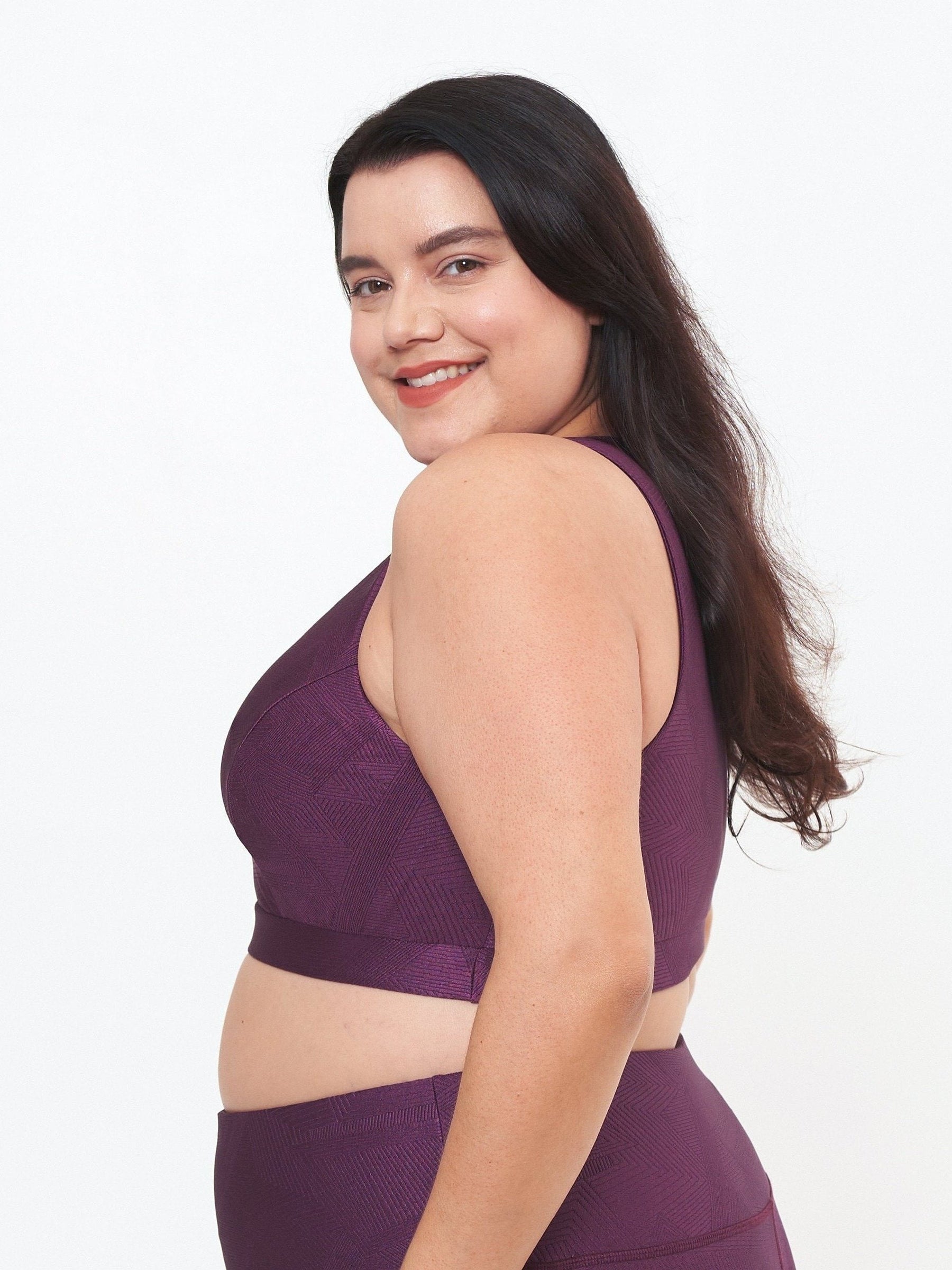 Classic Performance Bra Top - Sangria Geo Pattern