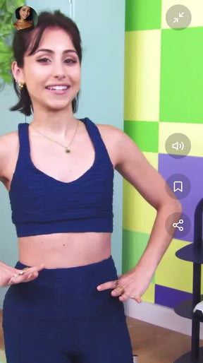 Classic Performance Bra Top - Navy Links Pattern