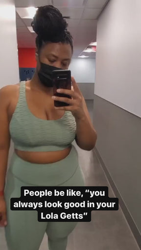 Double Scoop Bra Top - Moss Links Pattern