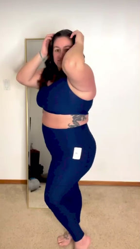 Classic Performance Bra Top - Navy Links Pattern