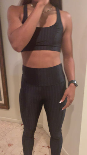 Hi-Rise Square Pocket Leggings - Black Zap