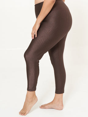 Hi-Rise Leggings - Bark Cube Pattern