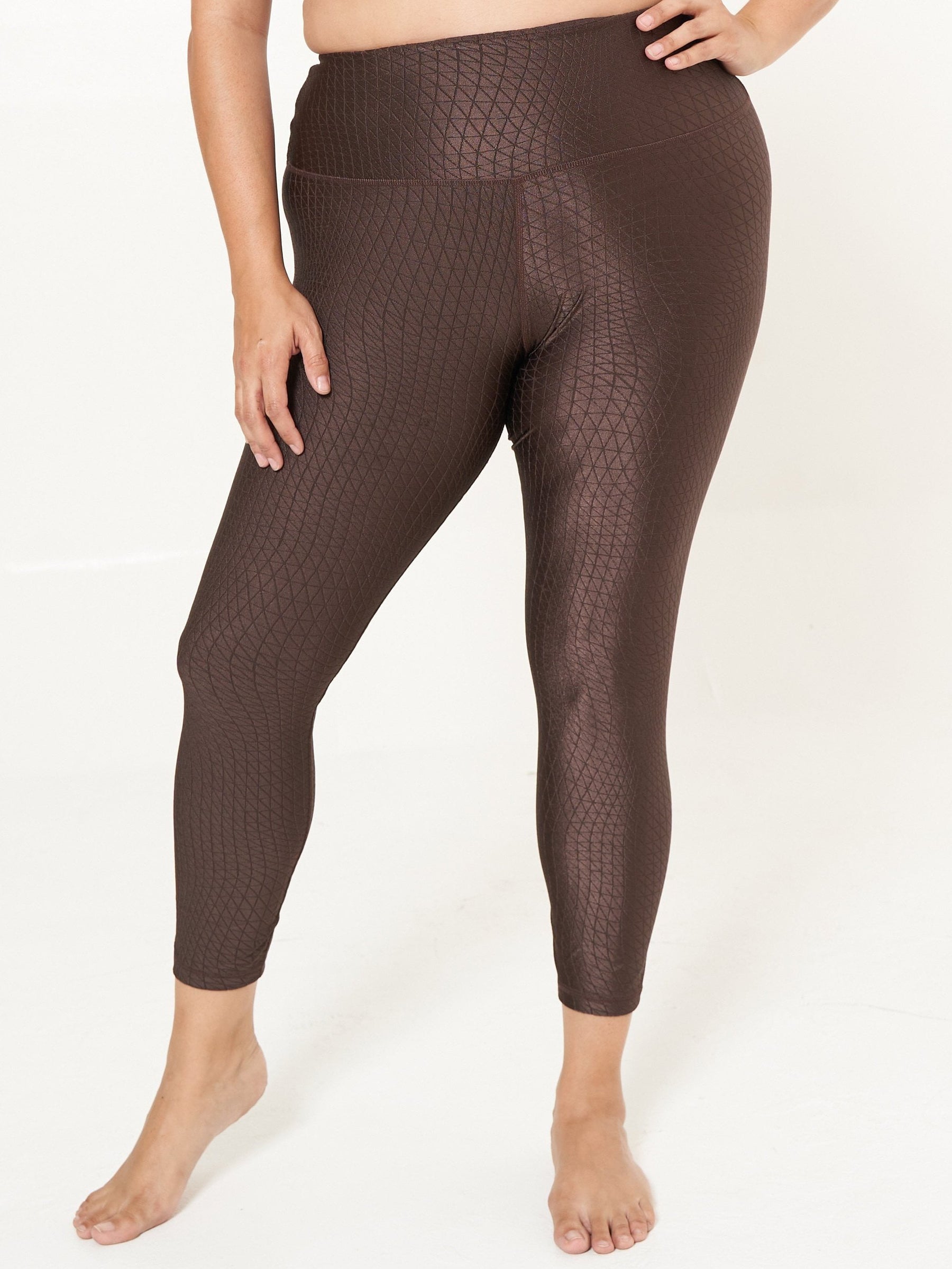 Hi-Rise Leggings - Bark Cube Pattern