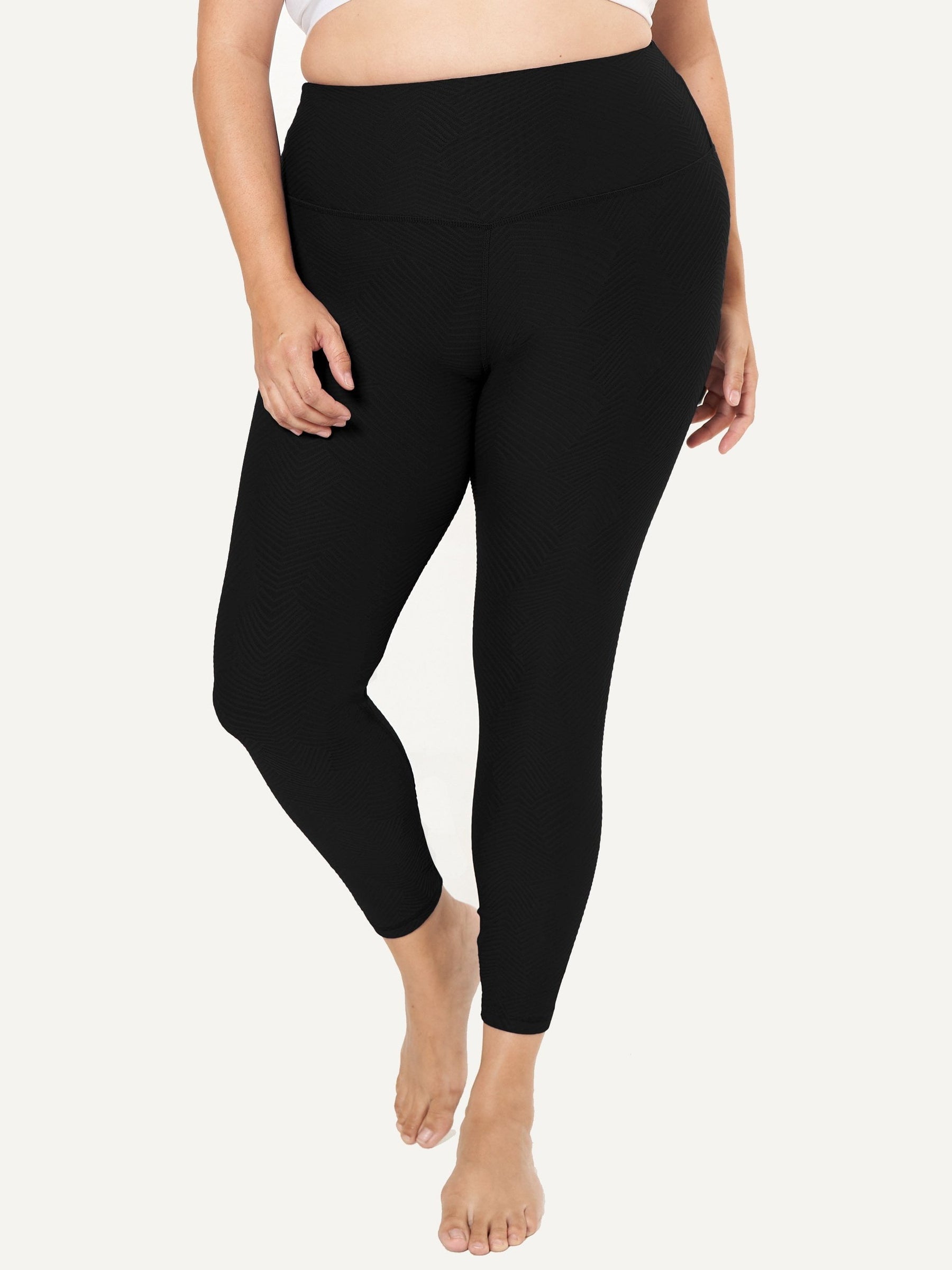 HI-Rise Leggings - Black Ridges Pattern