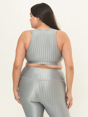 Classic Performance Bra Top - Dove Grey Zap Pattern