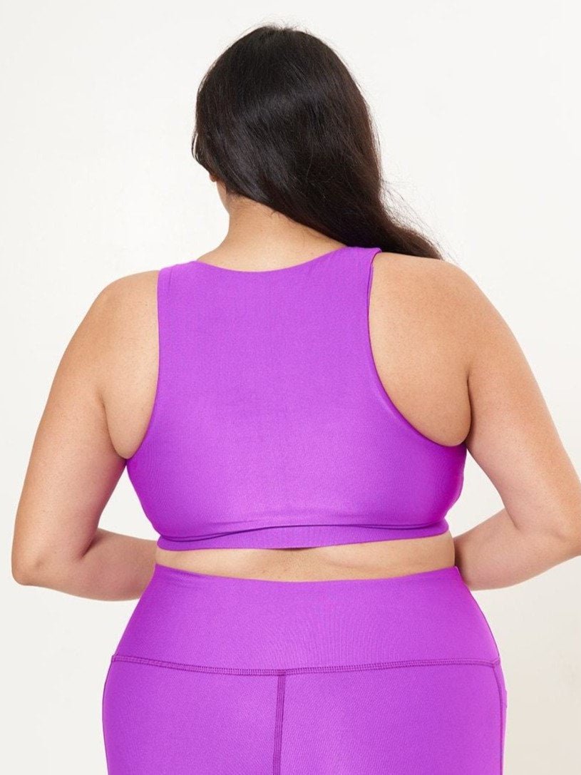 Classic Performance Bra Top- Fuchsia Rib Pattern