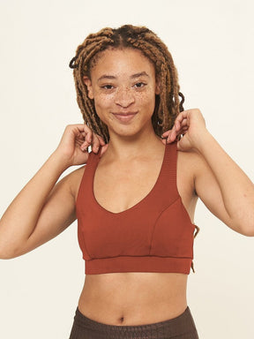 Classic Performance Bra Top - Persimmon Solid