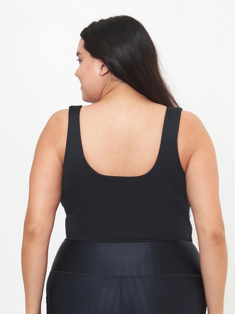 Crop Top with Integrated Support - Black