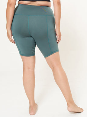 Hi-Rise Biker Short - Agave Solid