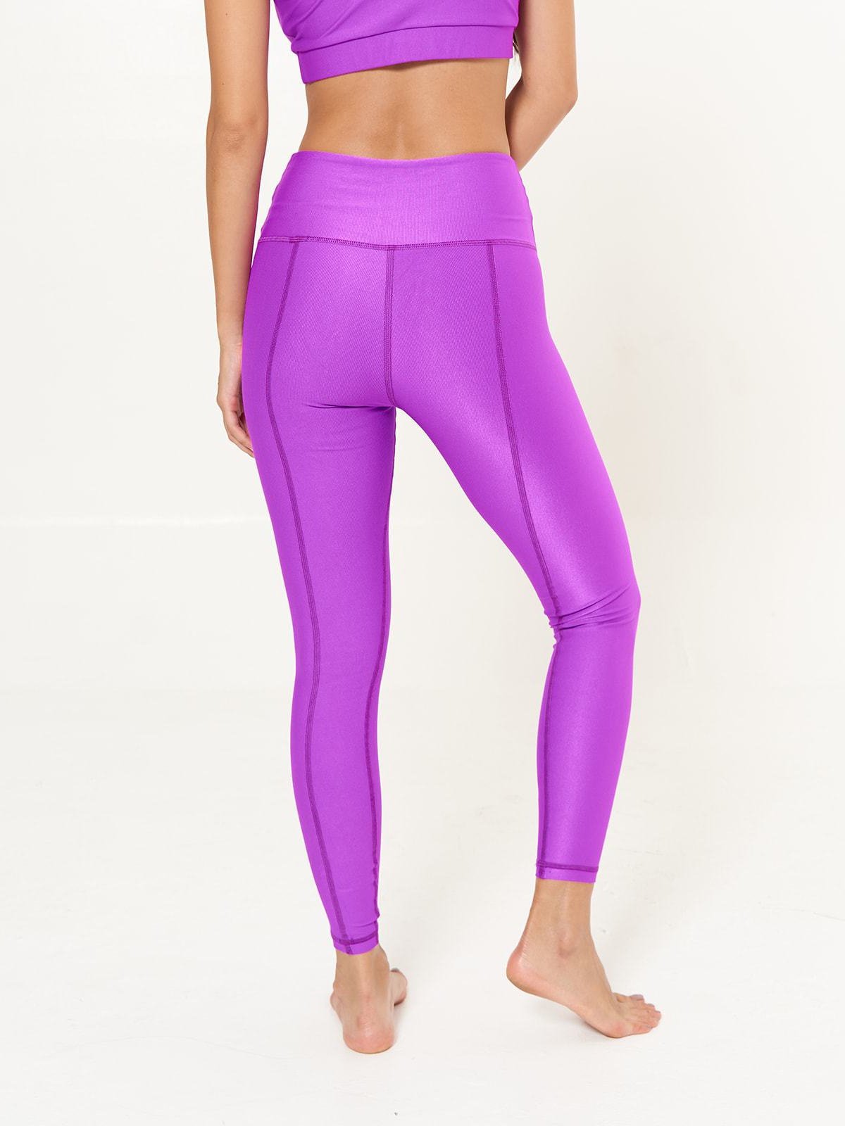 Hi-Rise Leggings - Fuchsia Rib Pattern