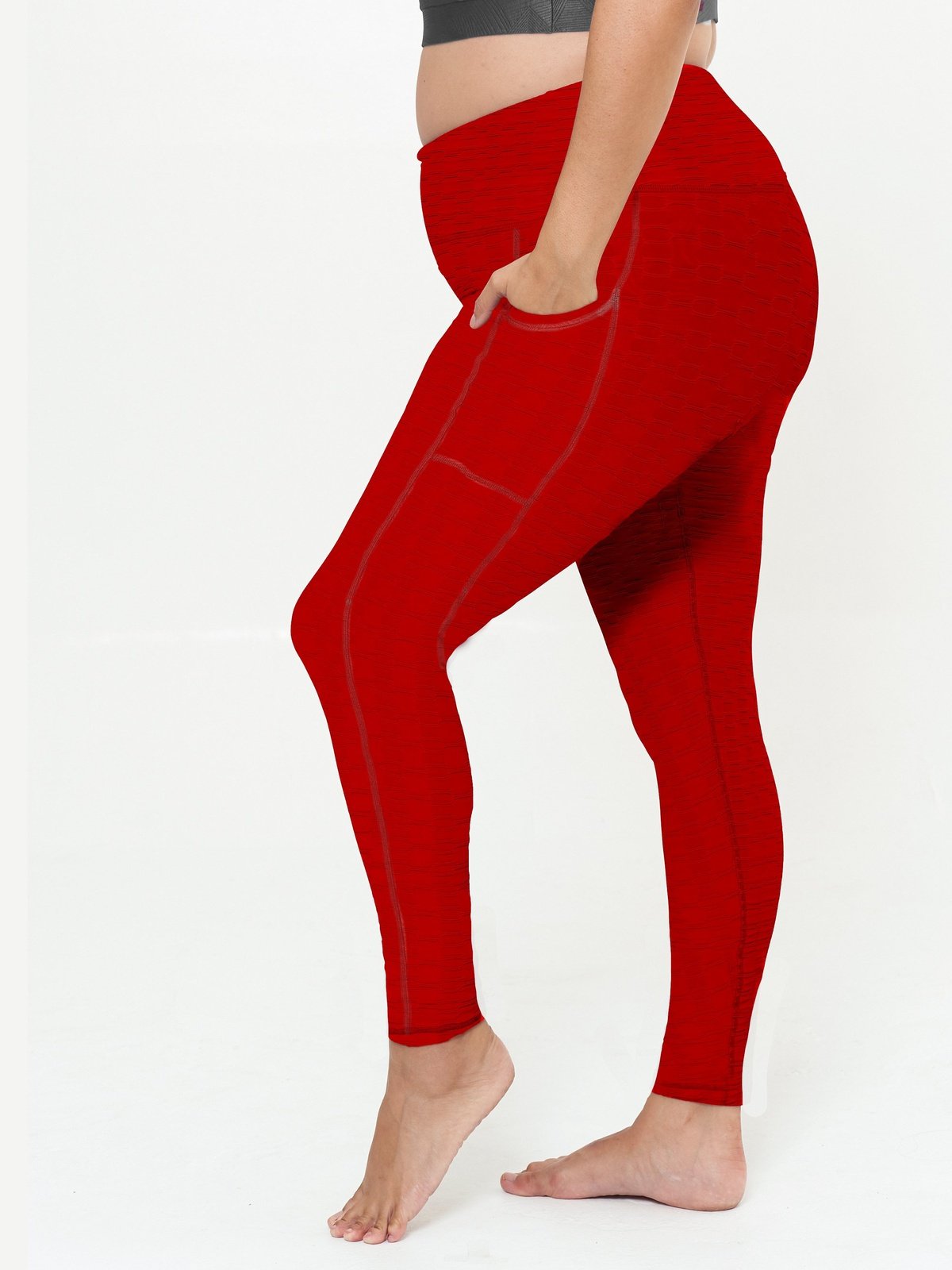 Hi-Rise Square Pocket Leggings - Cherry Pie Links Pattern