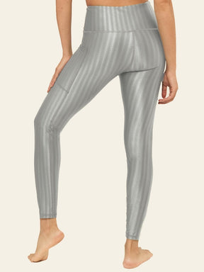 Hi-Rise Square Pocket Leggings - Silver Zap