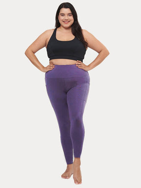 Hi-Rise Square Pocket Leggings - Plum Rib Texture