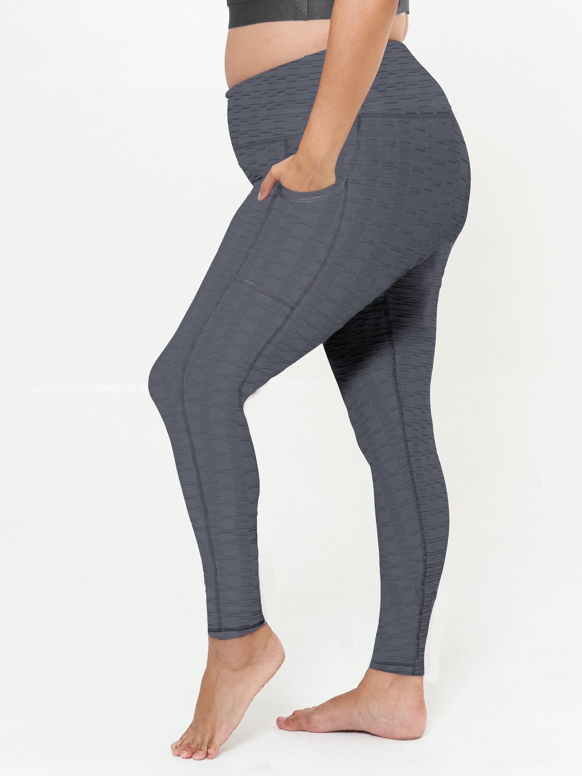 Hi-Rise Square Pocket Leggings - Slate Links Pattern