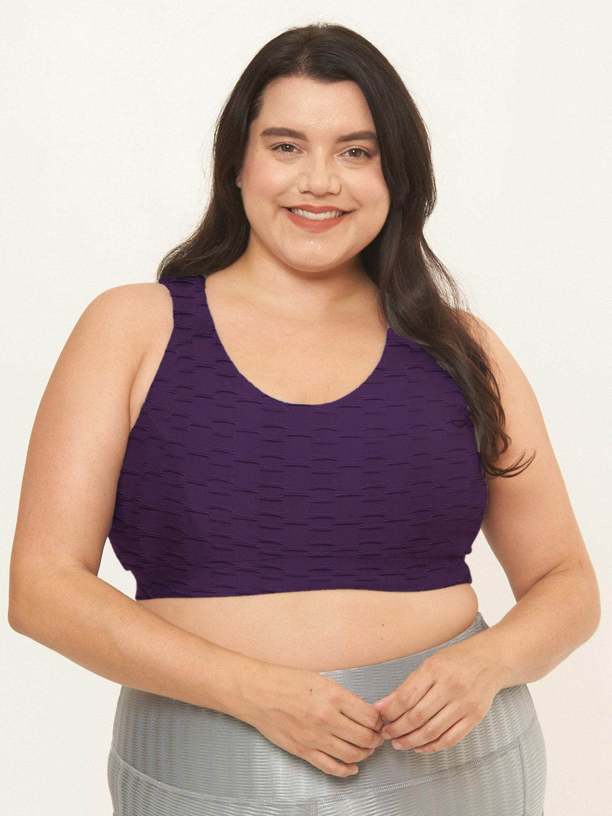 Lola Getts® Classic Performance Bra: Eggplant Links Pattern