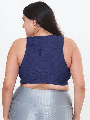 Classic Performance Bra Top - Navy Links Pattern